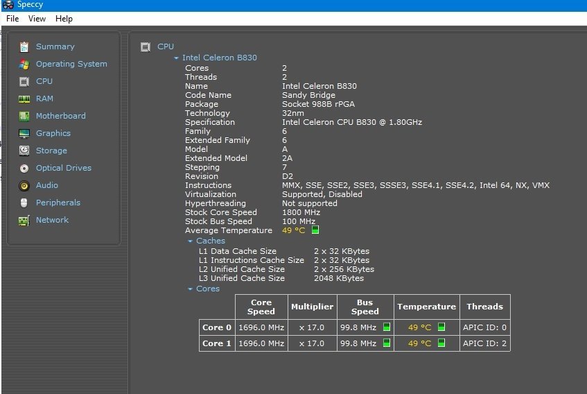 INTEL CELERON B830 2M 1.80 GHz SR0HR SOKET 988 2.NESİL LAPTOP İŞLEMCİ - Görsel 3