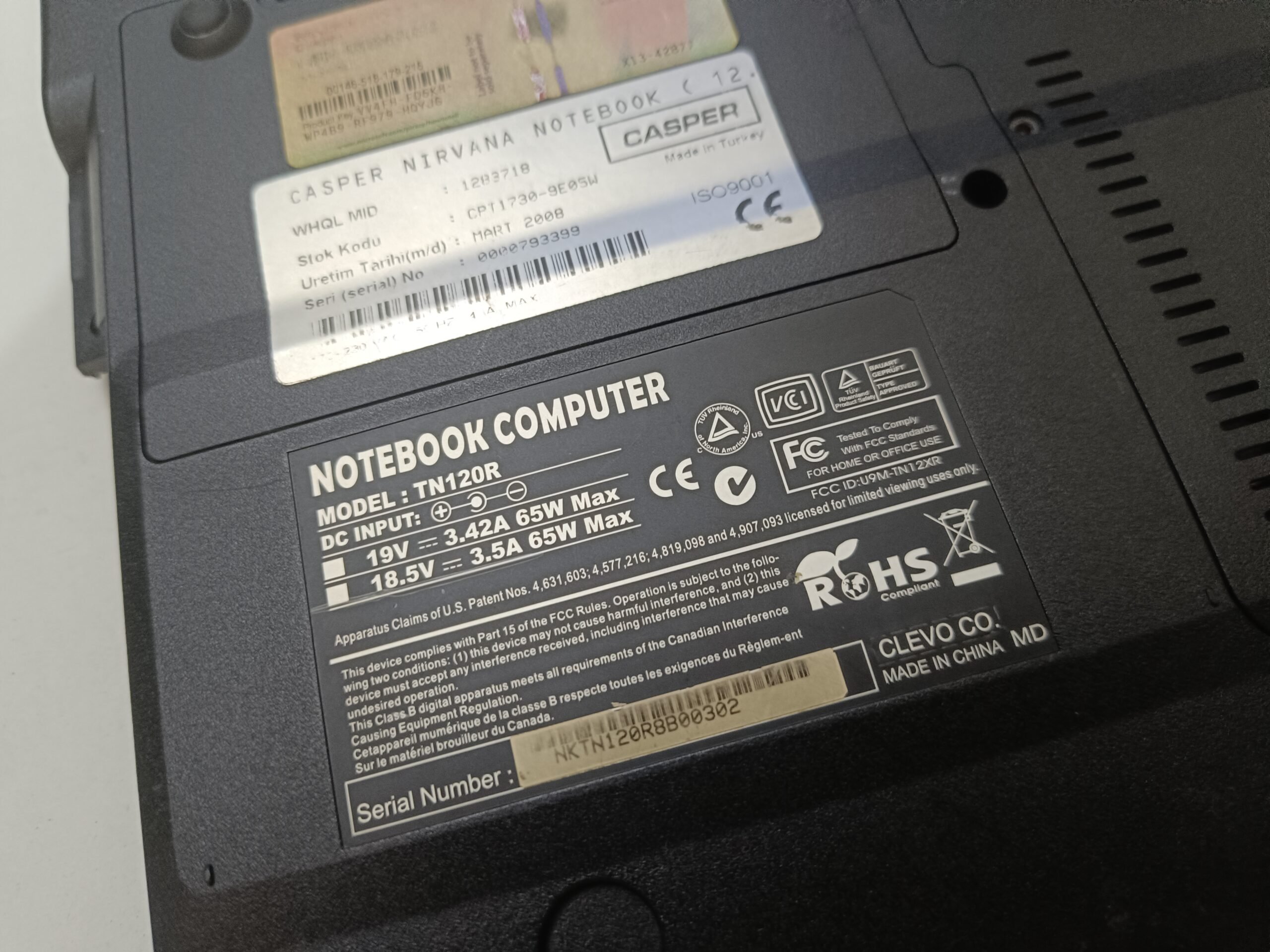 CASPER TN120R ORJİNAL ALT KASA - ALT KAPAKLAR HDD RAM KAPAKLARI ( SERVİS KAPAKLARI ) - Görsel 2