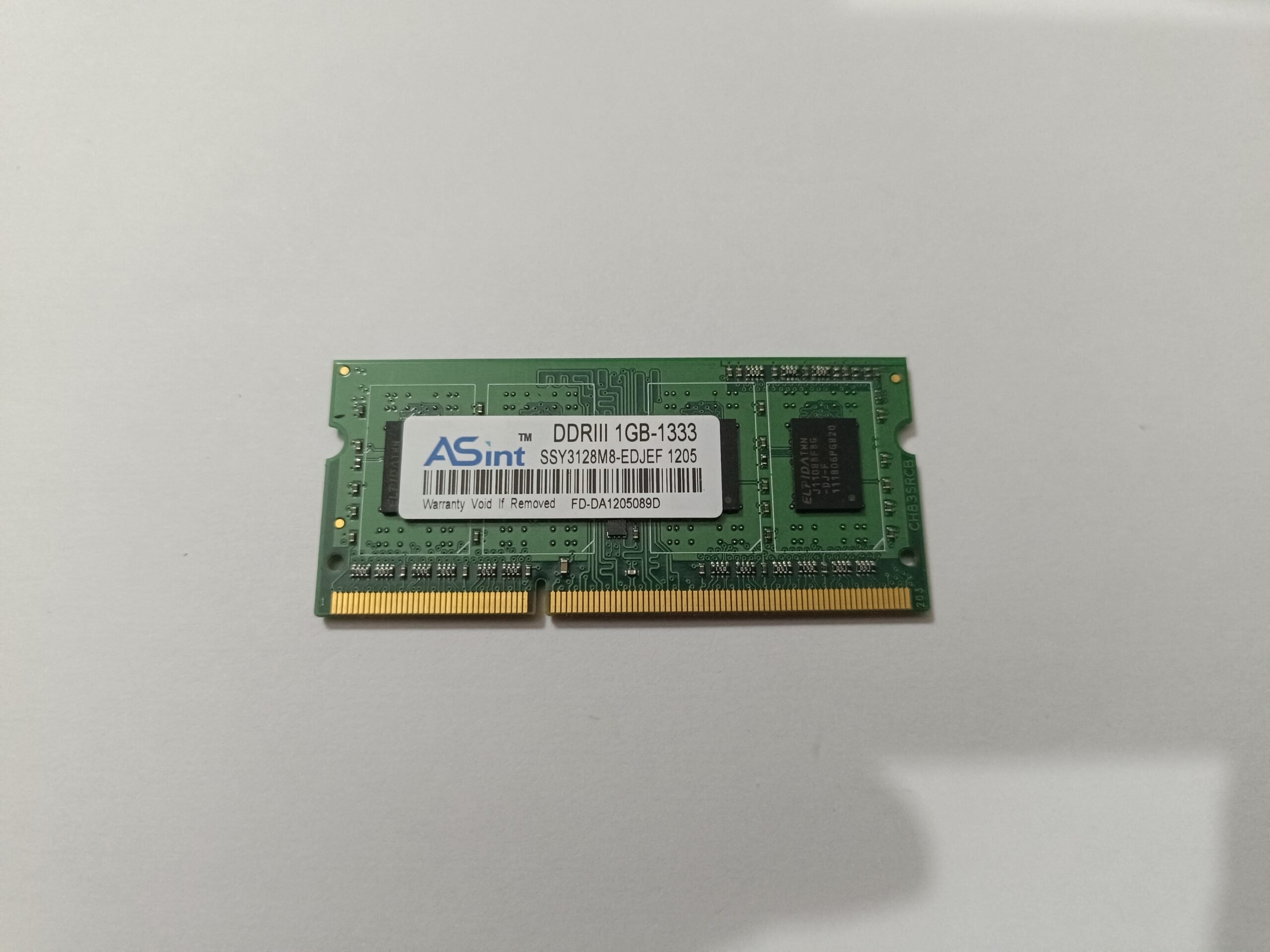 ASint 1GB DDR3 1333MHZ PC3-10600 RAM SSY3128M8-EDJEF