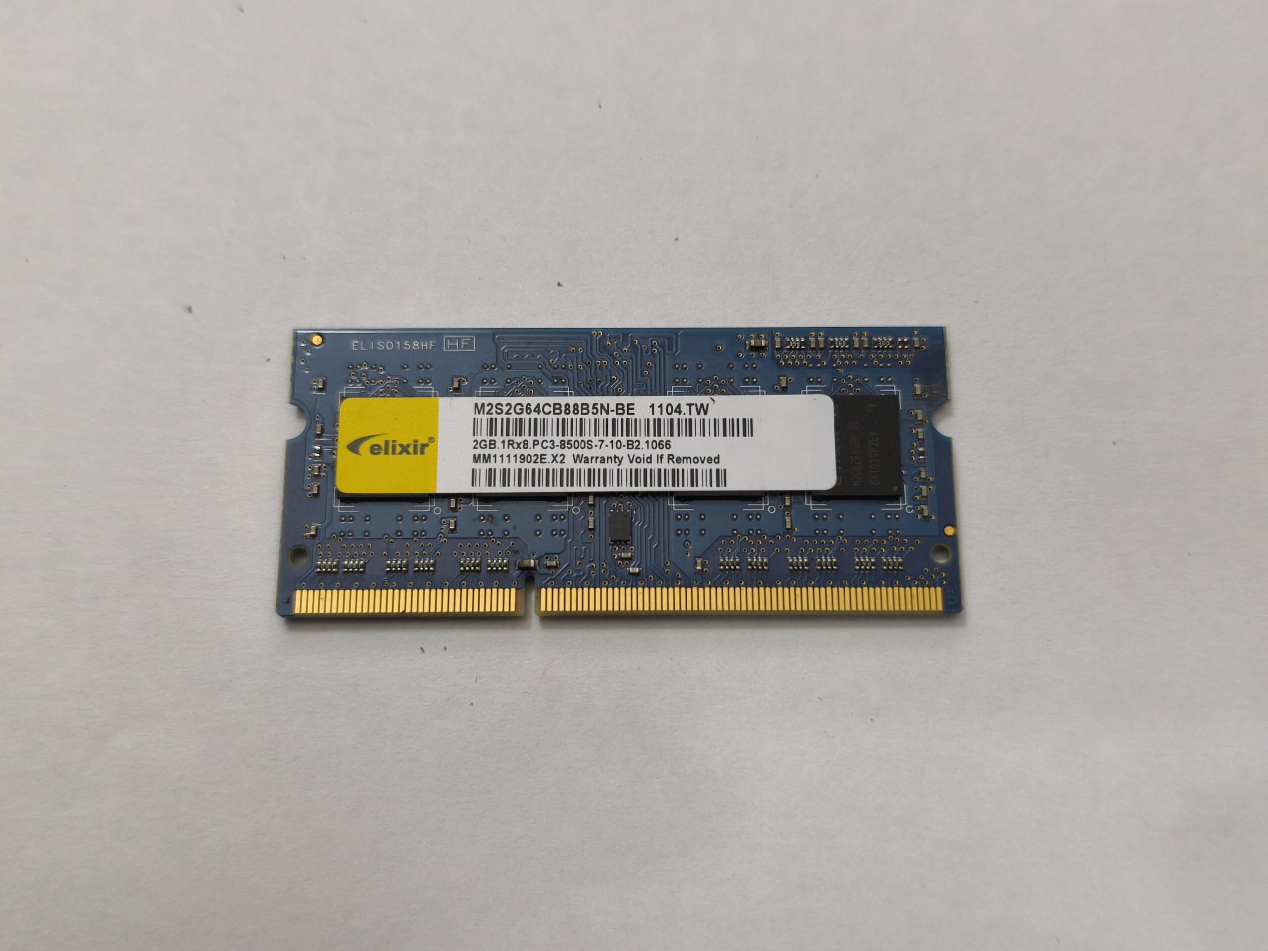 ELIXIR 2GB DDR3 8500S 1066MHZ CL7 M2S2G64CB88B5N-BE LAPTOP RAM BELEK
