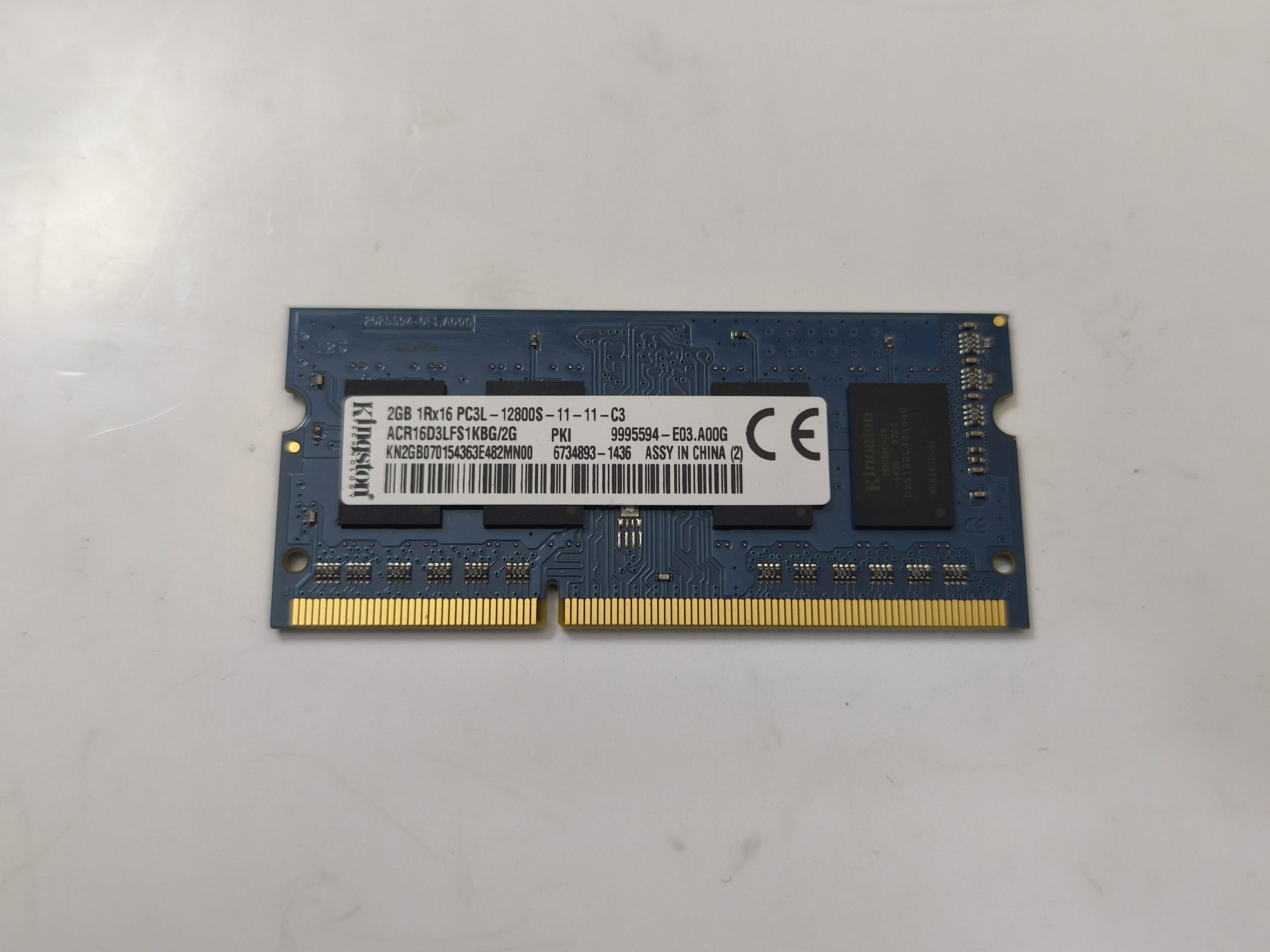 KINGSTON 2GB DDR3L 12800S 1600MHZ LAPTOP RAM BELLEK ACR16D3LFS1KBG/2G