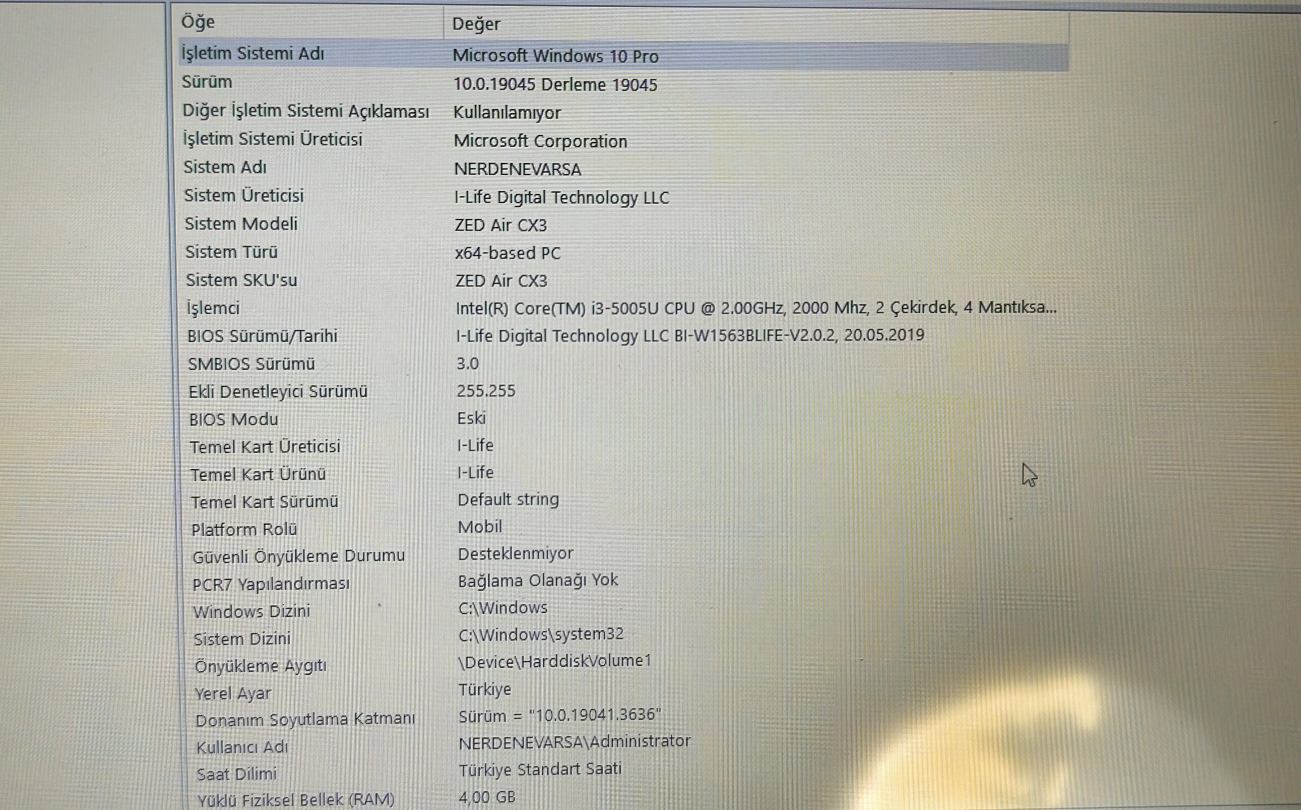 I-LIFE ZED AIR CX3 ANAKART i3 5005U İŞLEMCİLİ 4GB RAM - Görsel 16