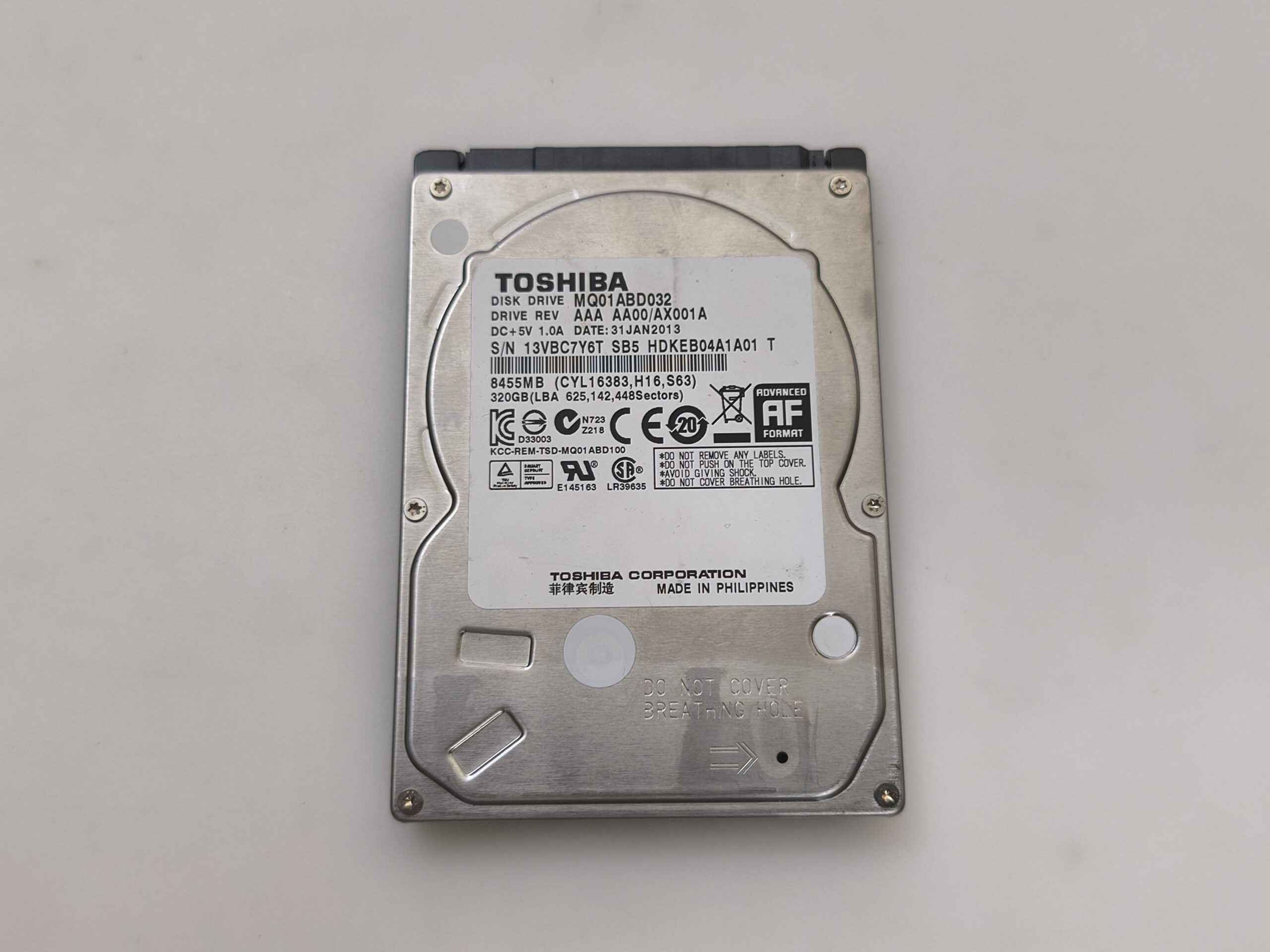 TOSHIBA 320 GB SATA 2.5 İNÇ HARDDİSK SAĞLIK %9 PARÇA AMAÇLI
