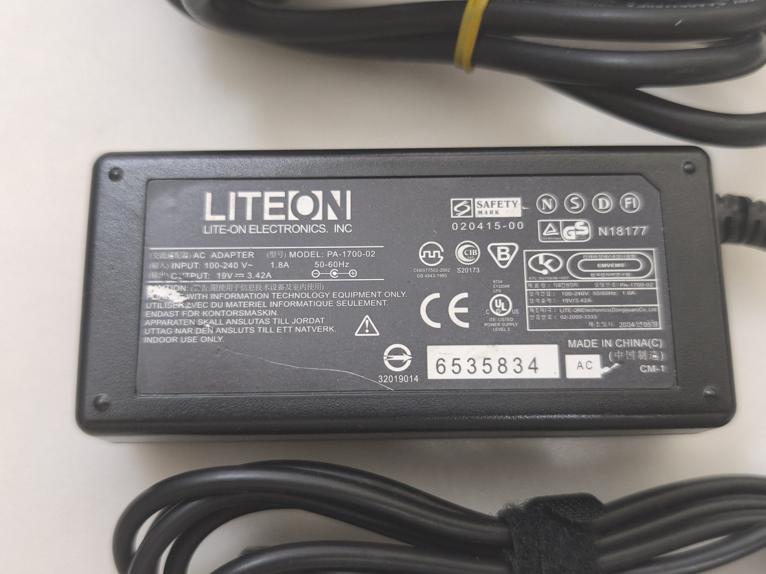 LITE-ON 19V 3.42A 65W 5.5*2.5mm STANDART UÇ ACER CASPER TOSHIBA ADAPTÖR - Görsel 2