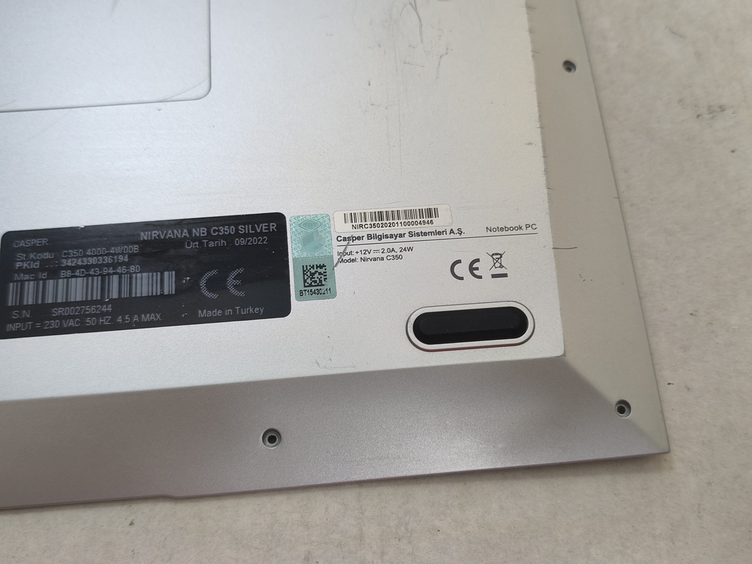 CASPER C350 / C350 SILVER ORJİNAL ALT KAPAK - Görsel 6