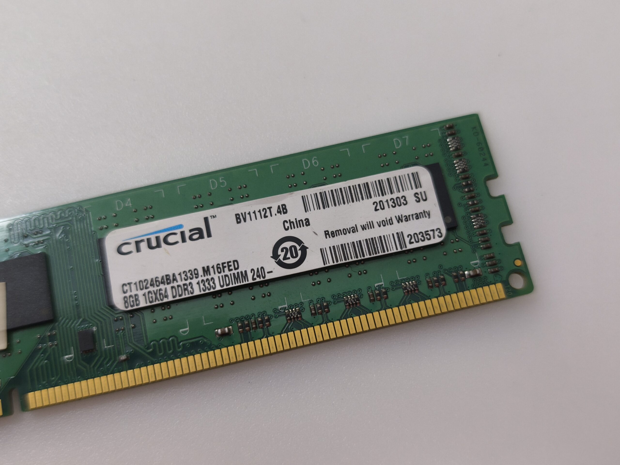 CRUCIAL 8 GB DDR3 PC3-10600 1333 MHZ CL9 MASAÜSTÜ PC RAM BELLEK - Görsel 2